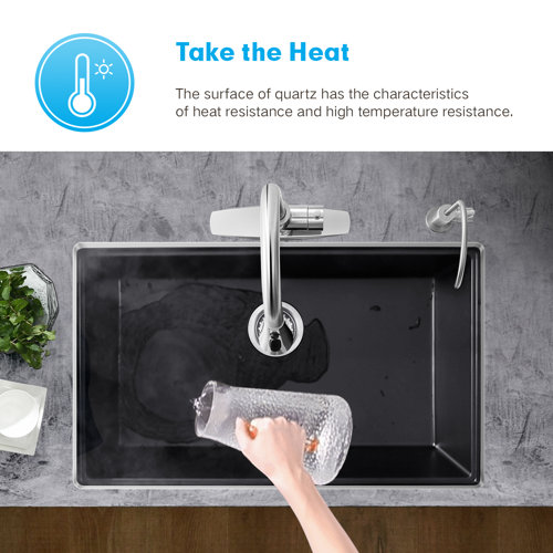 HIGOLD 30'' L Single Bowl Quartz Kitchen Sink, Undermount Farmhouse